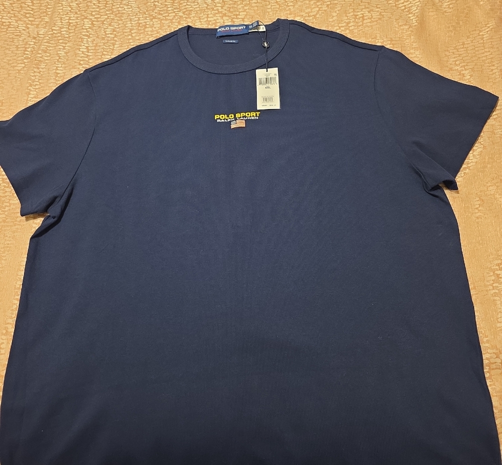 Polo by Ralph Lauren Navy Polo Sport Crew Tee with Yellow Logo